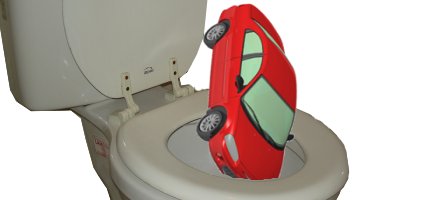 Car in toilet