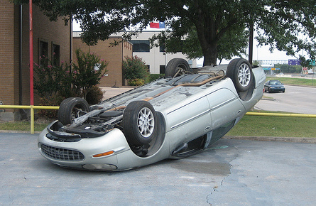 upside-down car