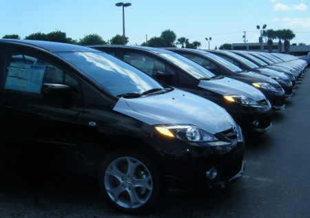 Mazda dealership lot