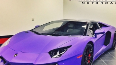 Tyga’s New Purple Lamborghini Aventador Convertible